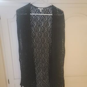 Maurices Black Knit Cardigan With Tassels